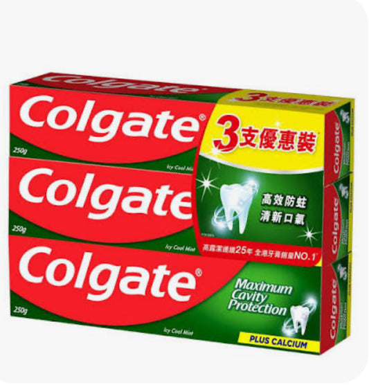 高露潔薄荷牙膏套裝 3支裝 （綠色）
