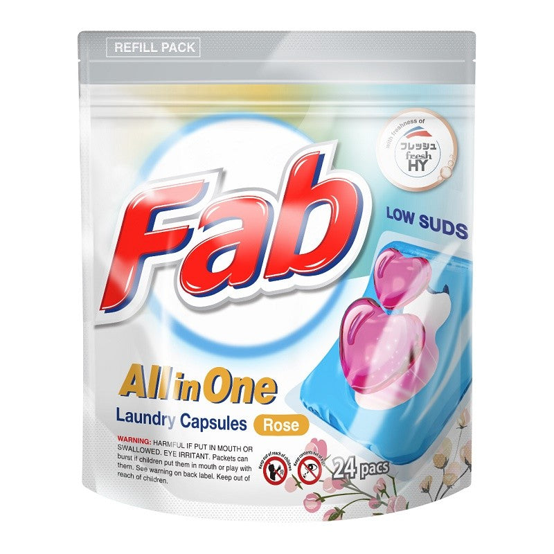 快潔 All-in-1 洗衣珠72粒袋裝+24粒袋裝 （玫瑰）