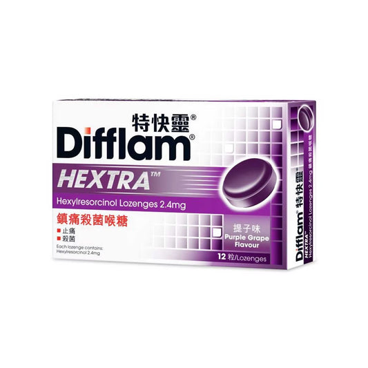 特快靈® 鎮痛殺菌喉糖 2.4mg 12粒裝 (提子味)